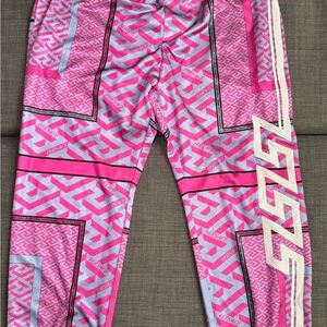 Women’s Versace Pink and Gray Patterned Leggings/ joggers